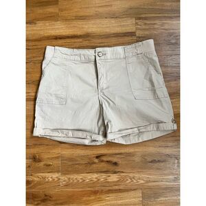 Riders by Lee Womens 16 Shorts Mid Rise Khaki 4.5 inch inseam Tan Casual